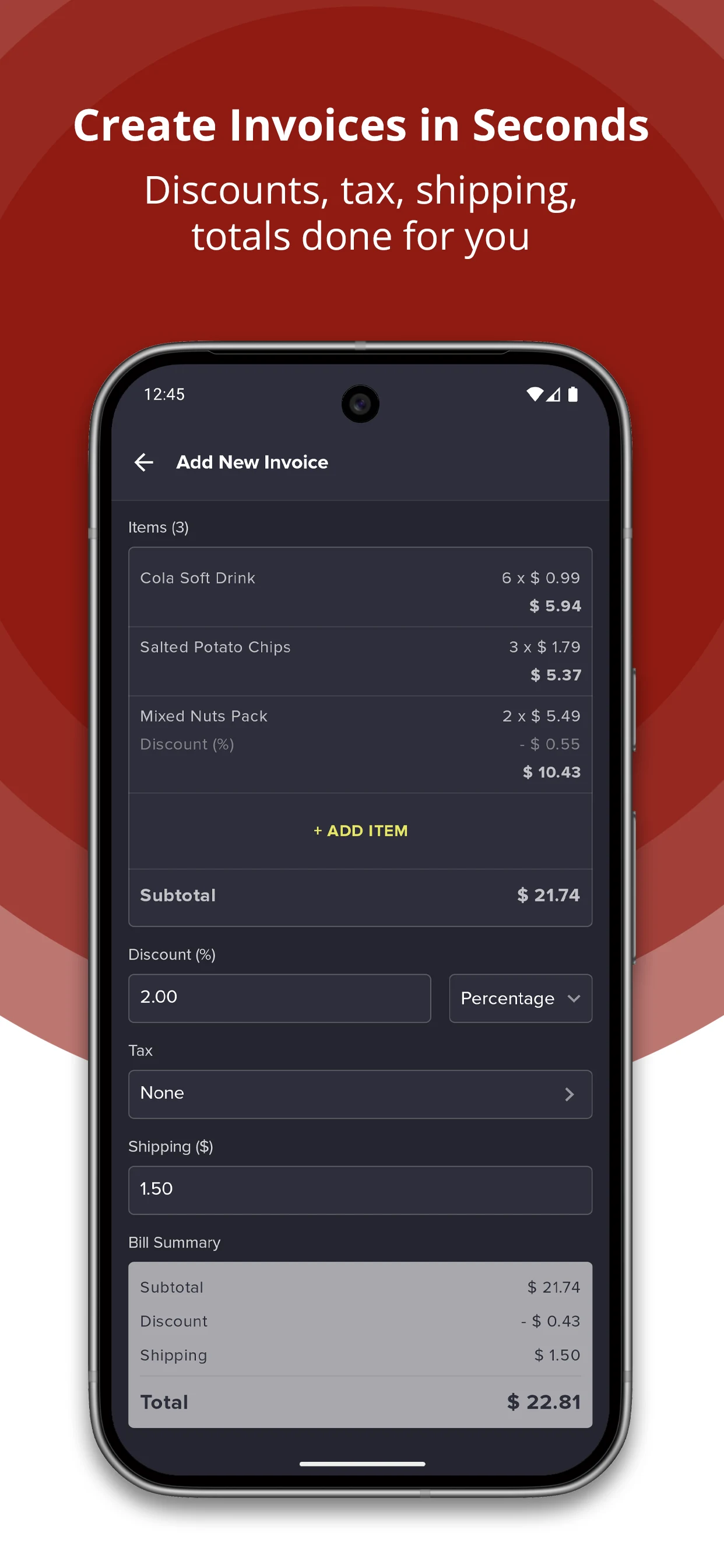 Make Price List & Invoice screenshot