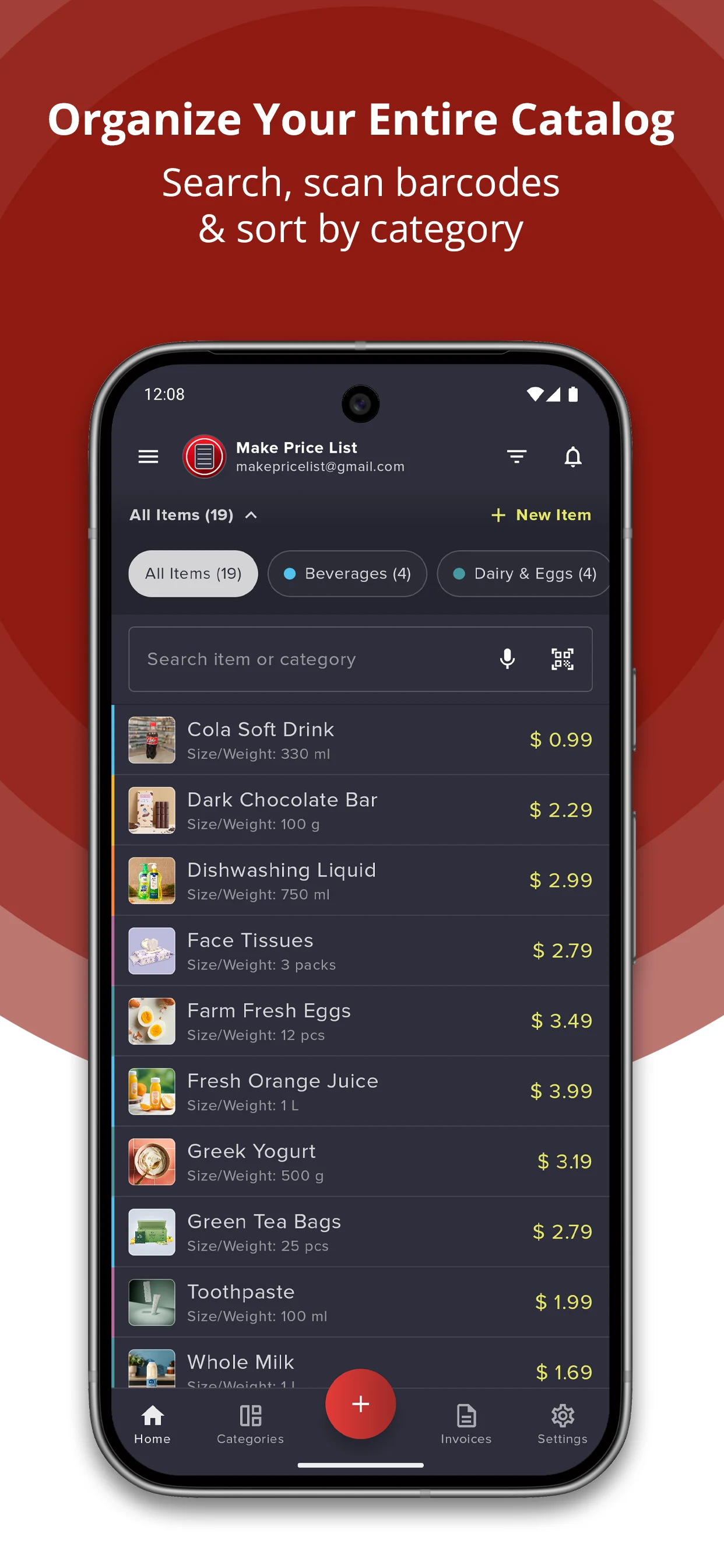Make Price List & Invoice screenshot