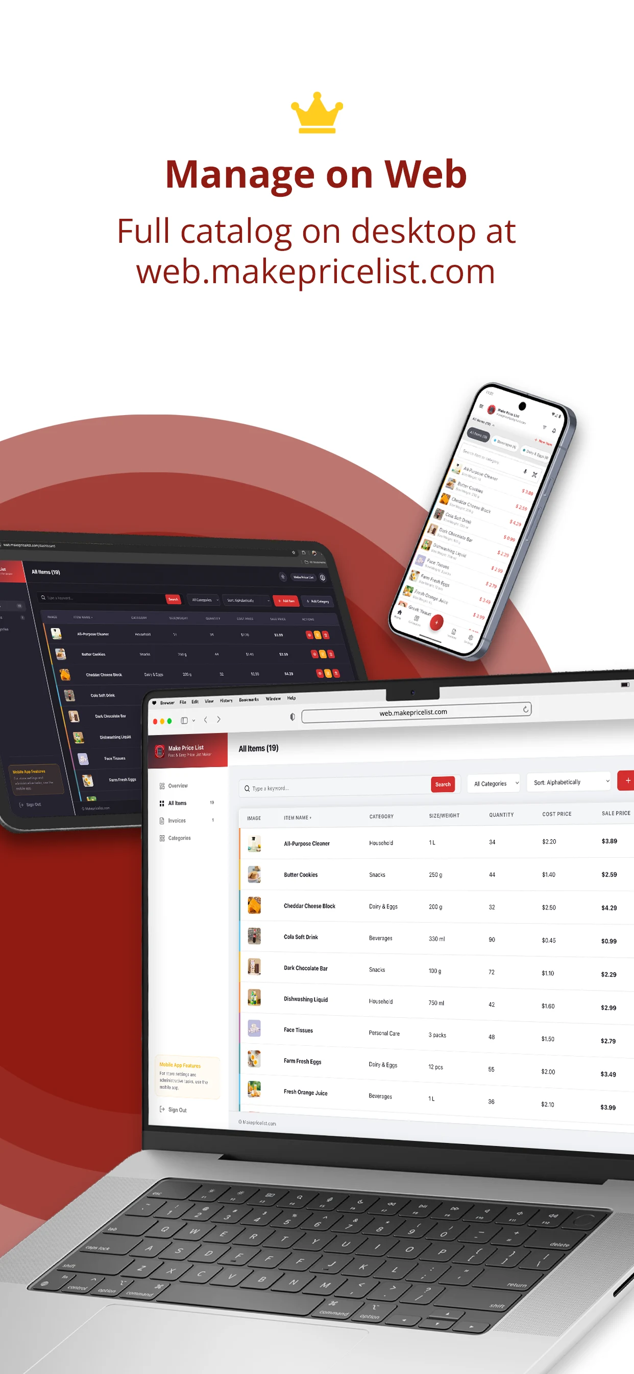 Make Price List & Invoice screenshot